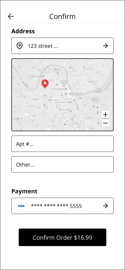 checkout screen