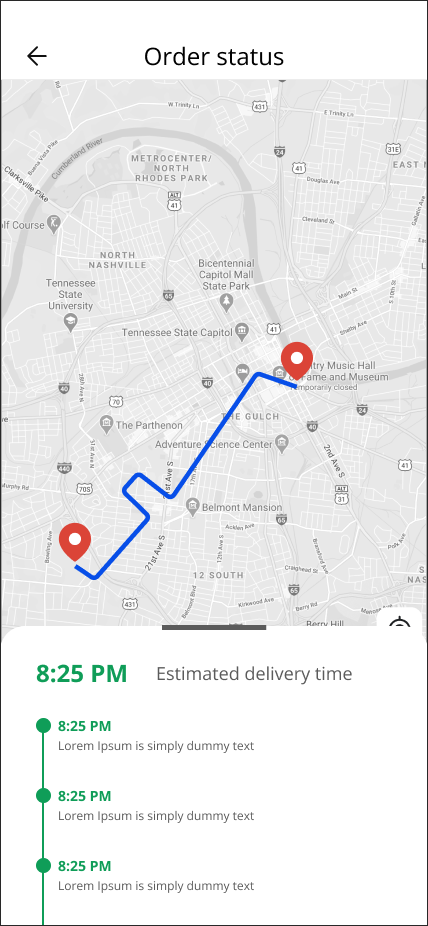track order screen